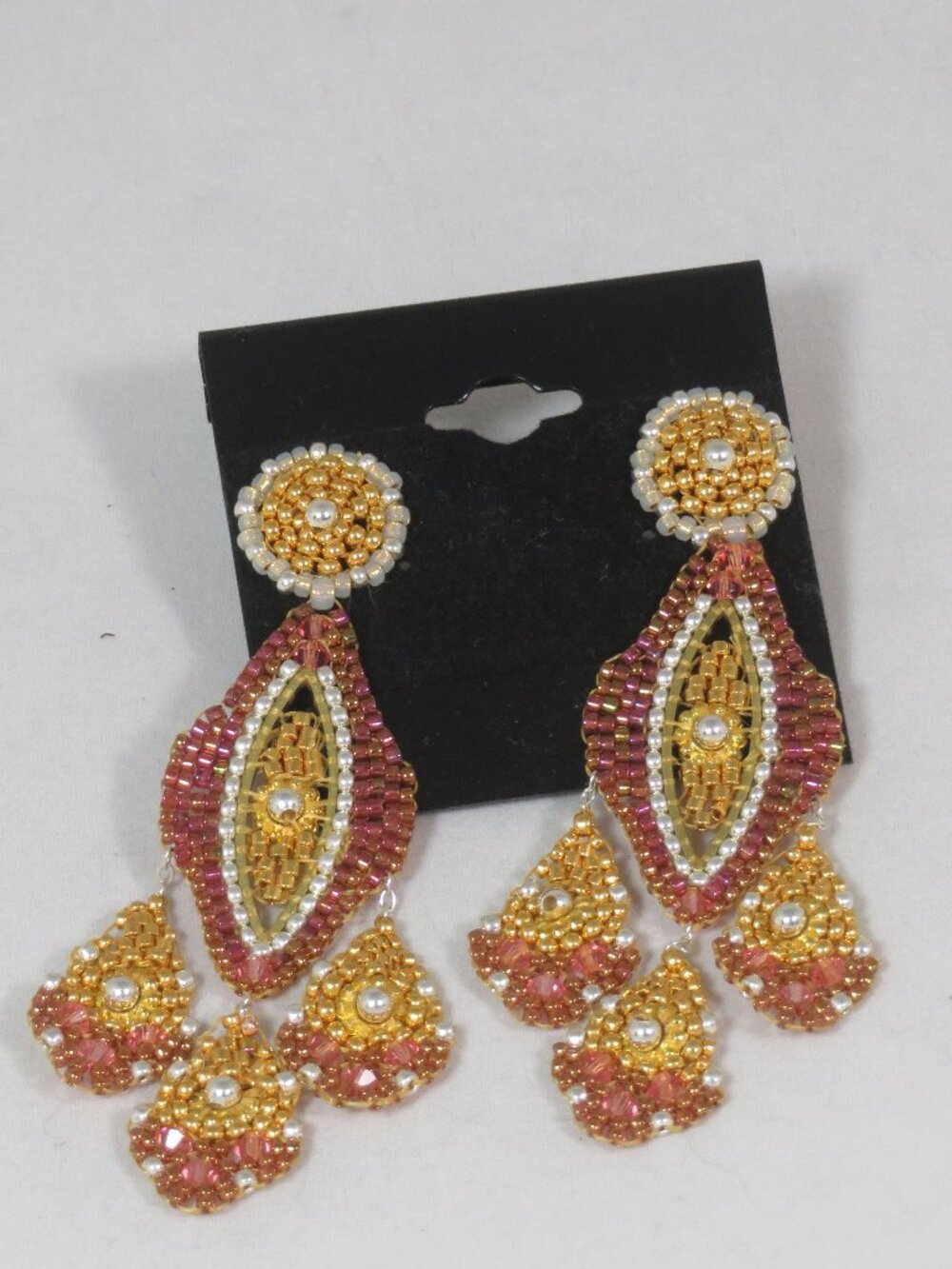 24K Gold chandelier earrings handmade
